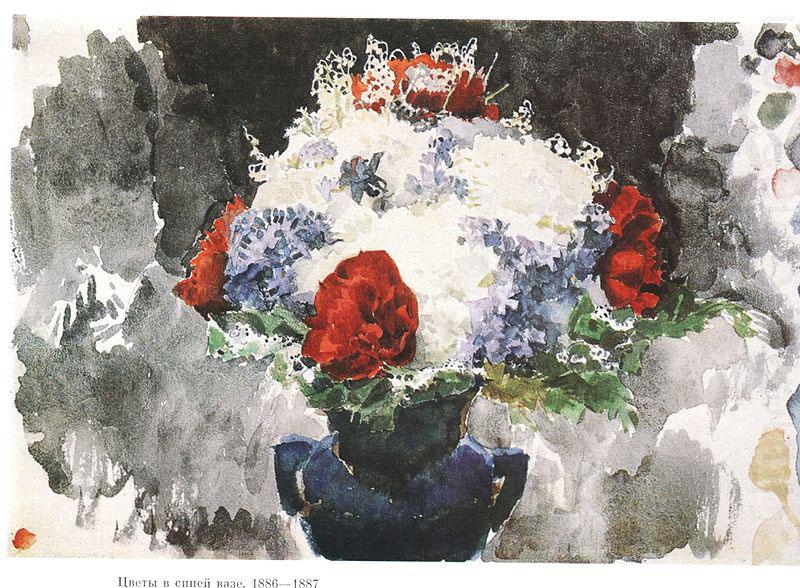 Mikhail Vrubel Flowers in Blue Vase china oil painting image